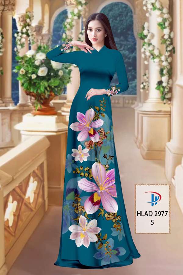Vải Áo Dài Hoa In 3D AD HLAD2977 58
